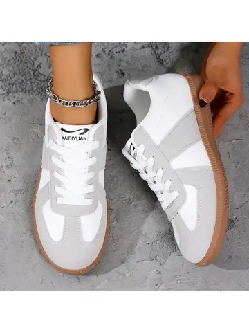 Running Shoes Women's Sneakers Sport 2026 Fashion Leather Women's Casual Sneakers Breathable Woman Vulcanize Sport Walking Running Platform Flats Shoes 644