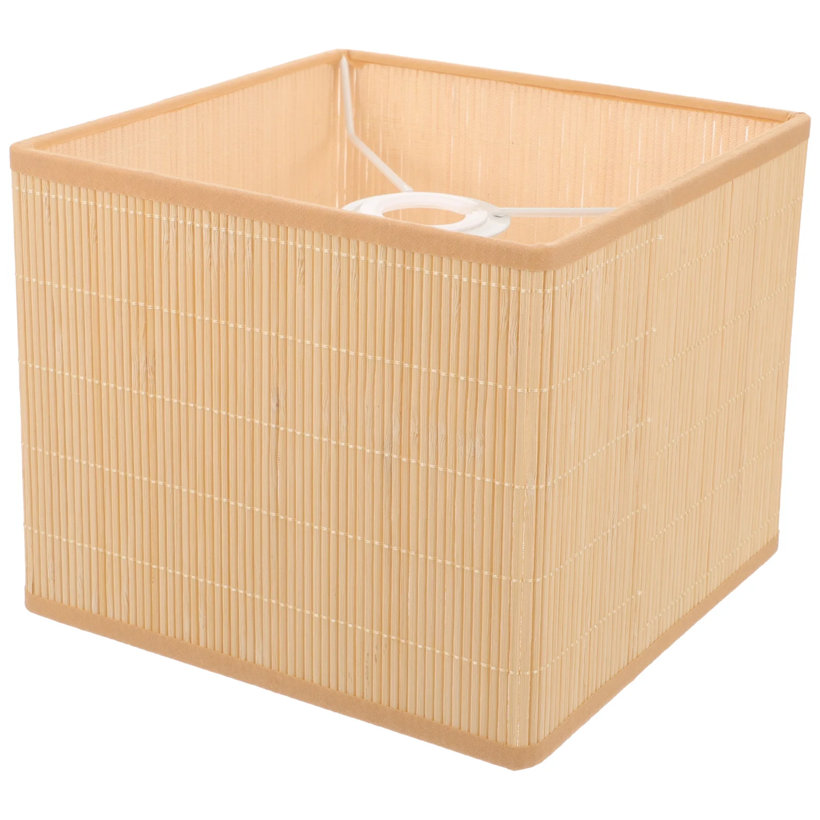 

Rustic Bamboo Lampshade 20cm Square Woven Cover for Pendant Hanging Lamp Shades Living Room Bedroom Office Decor