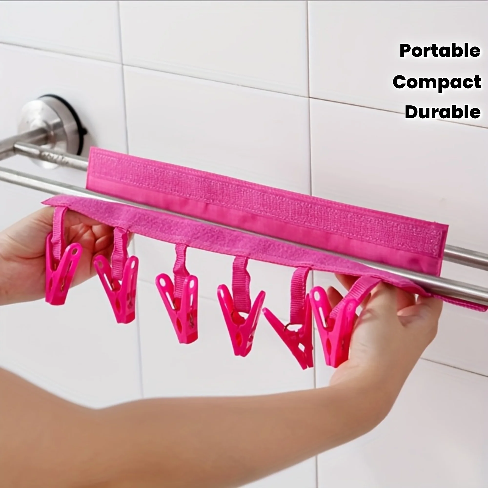 

2pcs Portable Travel Fabric Hangers – Multi-Functional Folding Drying Racks, Space-Saving for Socks,Underwear & Delicates,Tones