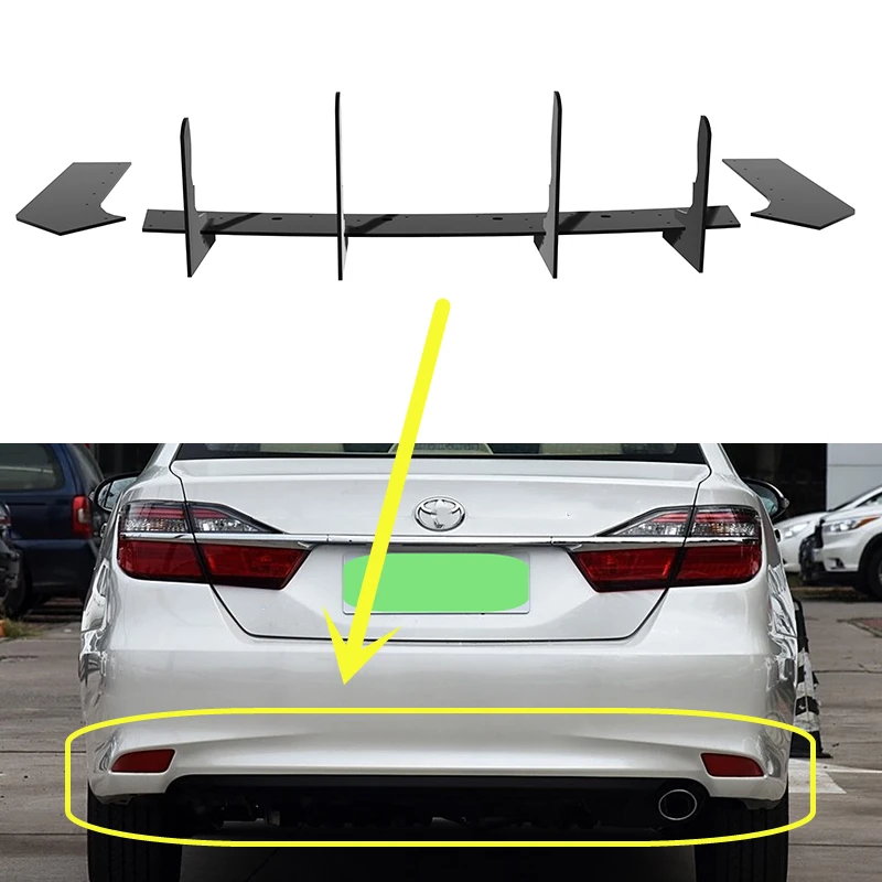 Fit Toyota Camry Sedan 2.5G 2012--2016 Year Rear Diffuser Bumper Lips Spoiler Splitter Body Kit Accessories