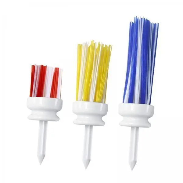 Multicolor Golf Tee Brush Top Kit Low Friction Golf Training Equipment for Driving Range Practice