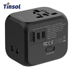 Multi-function travel converter plug converter socket multi-country adapter 2.4A multi-function socket travel converter plug