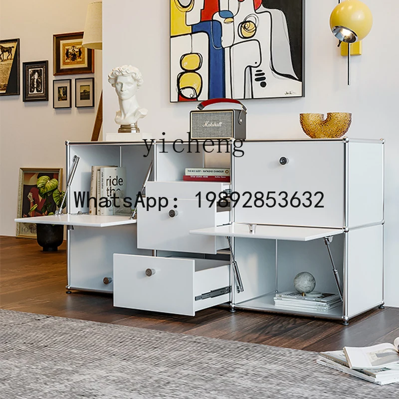 storage bucket cabinet dining side cabinet modern simple sofa side cabinet stainless steel module combination