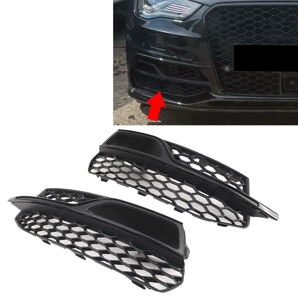 1Pc Front Bumper Lower Grill Fog Light Bezel Honeycomb Grille For Audi A3 2014-2016 2015