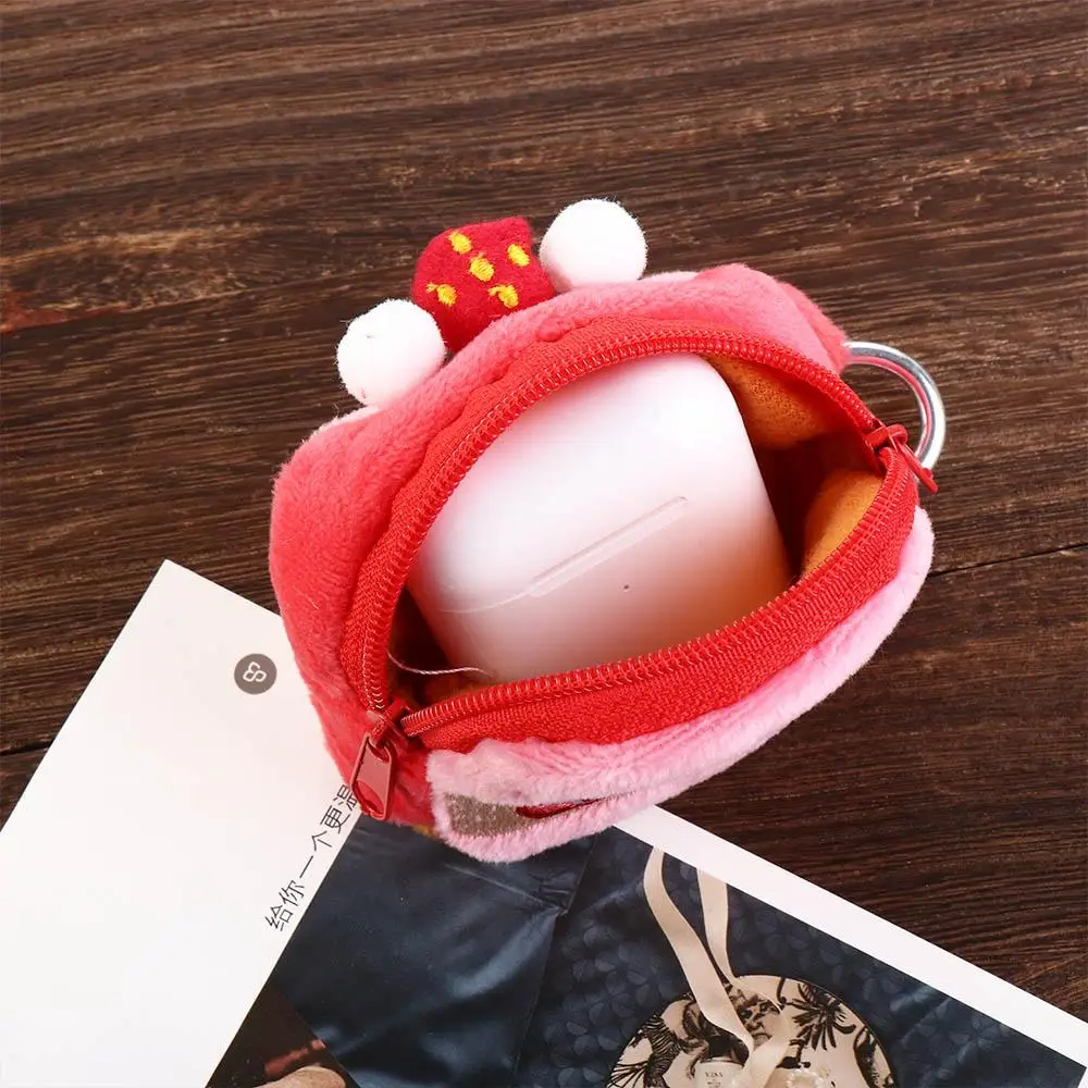Multifunctional Embroidery Key Chains Strawberry Cake Zipper Purse Wallets Korean Money Bag Mini Coin Purse Bus Card Holder