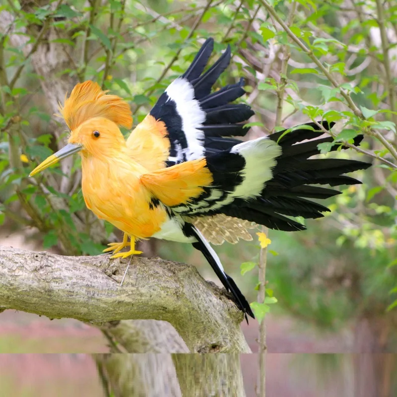 real life foam&feather wings Hoopoe model bird Home Garden Decoration gift about 30x50cm xf2792