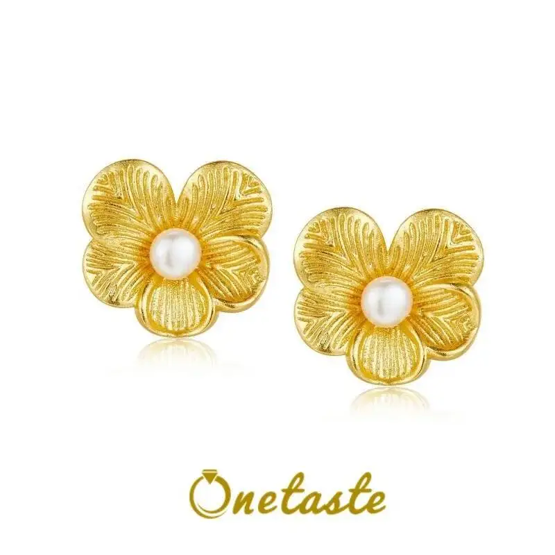 

Серьги с цветком из стерлингового серебра 925 пробы с позолотой и натуральным пресноводным жемчугом для женщин, распродажа, ограниченный запас, первый, получите