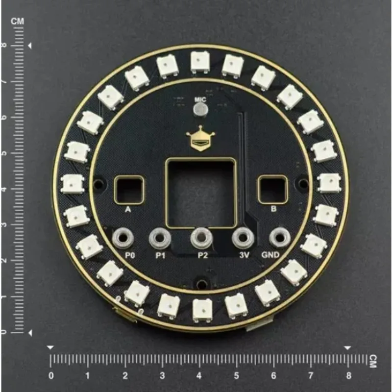 Circular RGB LED Expansion Board Wearable Clock Graphical Programming