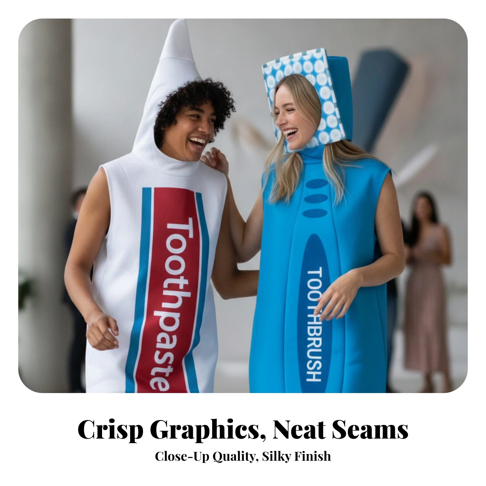 2 Pieces Tunic Sleeveless Toothpaste and Toothbrush Costume Apparel Cute for Couples, Cosplay