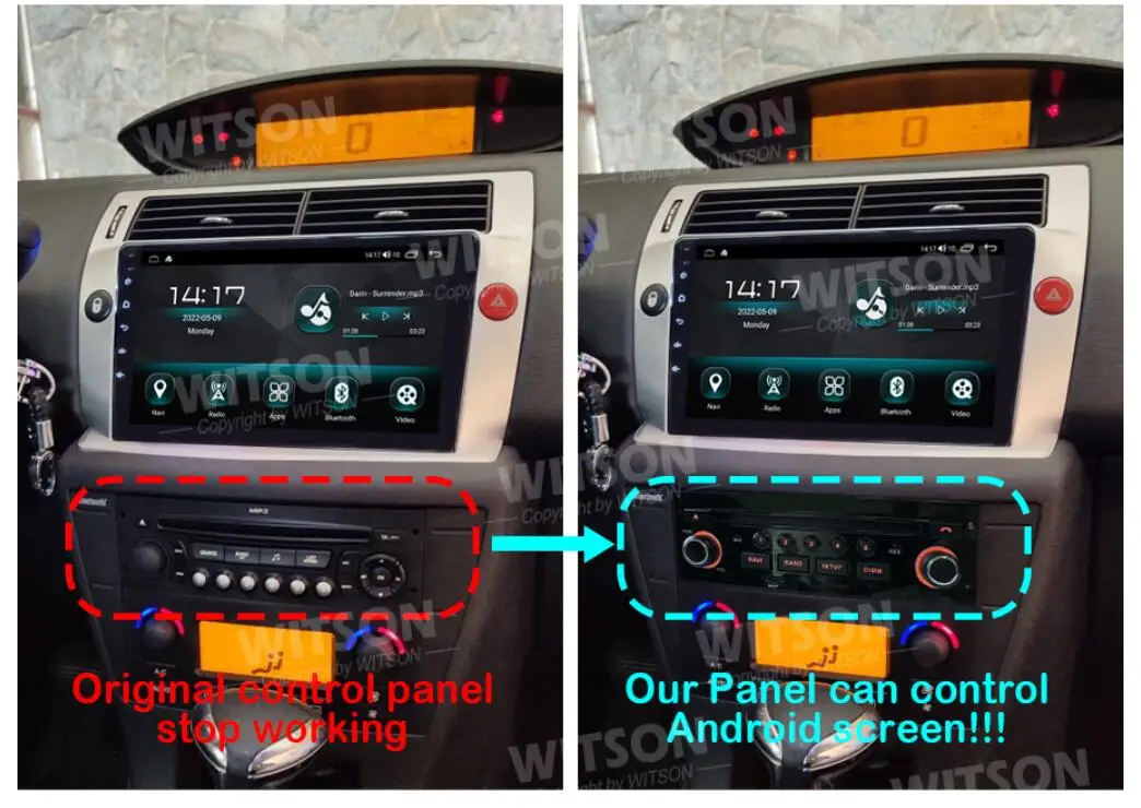 WITSON OEM Style Control Panel For PEUGEOT 207 207CC 2006-2015 For CITROEN C4 C-Triomphe C-Quatre images - 6