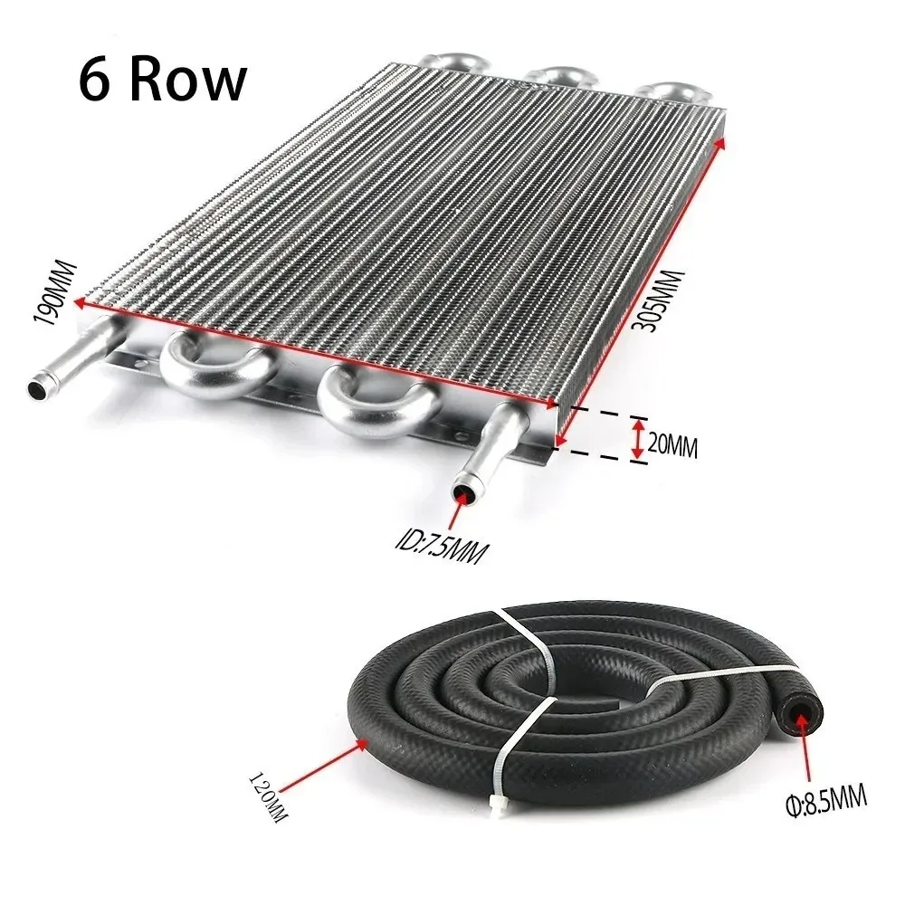 2 Row 4 6 8 10 16Row Universal Remote Transmission Oil Cooler Auto-Manual Radiator Converter Aluminum Kit