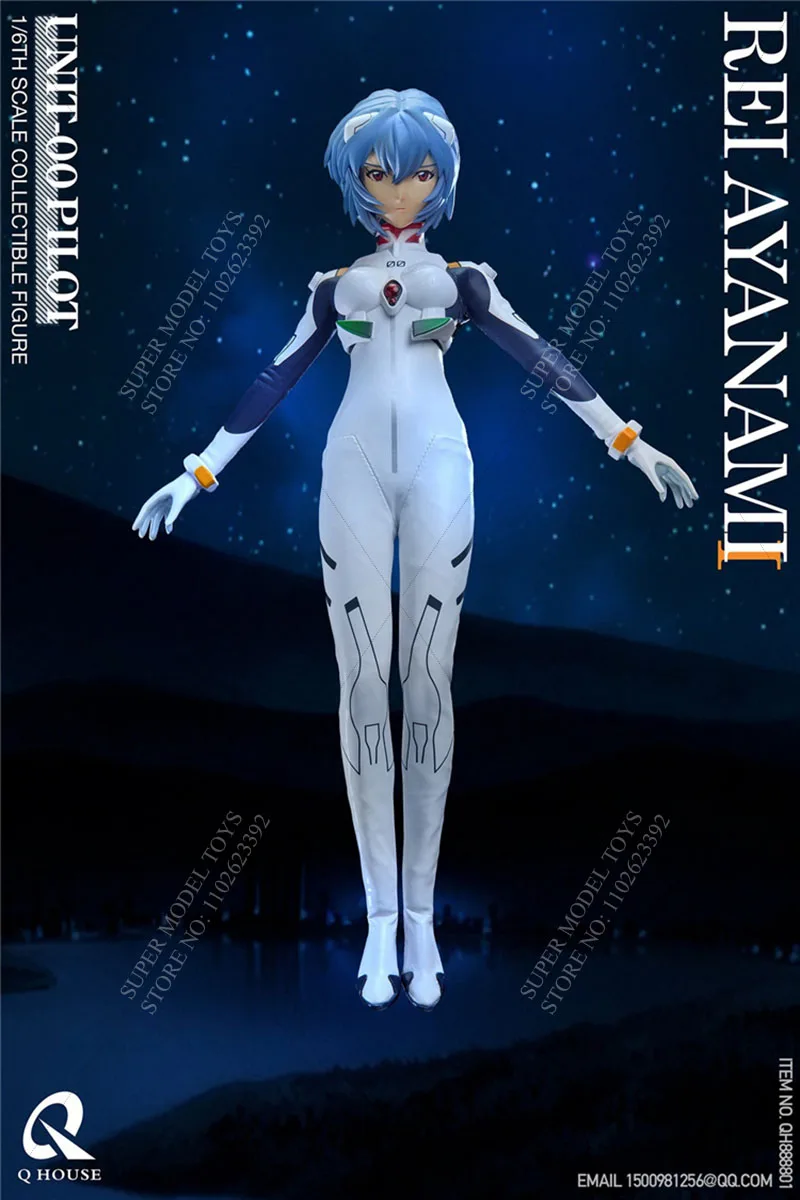 In Stock QHOUSE QH888801 1/6 Scale Female Soldier Rei Ayanami Pilot Uniform Full Set 12-inch Action Figure Doll Gifts Collection