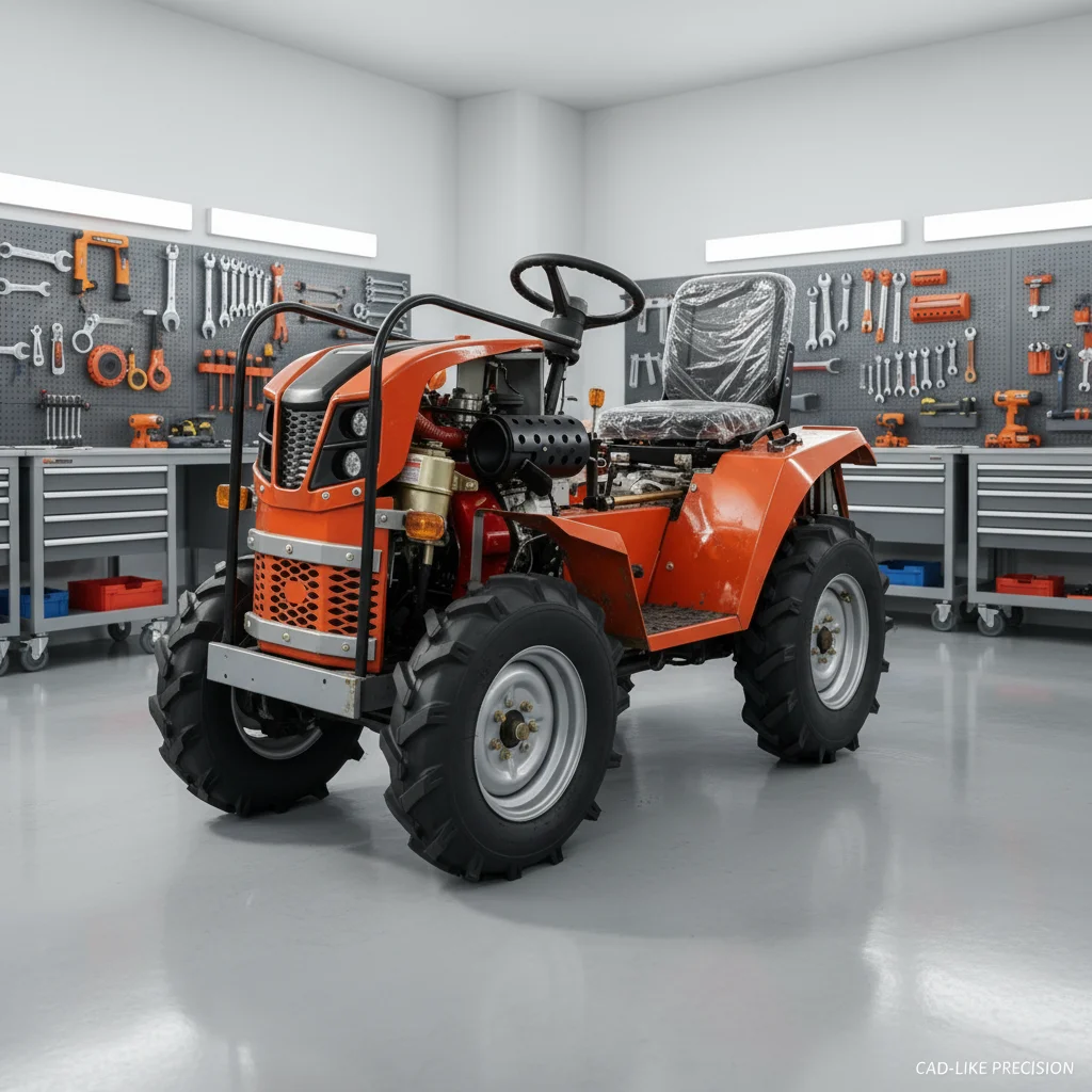 Upgraded Version Diesel Wheeled Agricultural Tractor Enhanced PTO Output, Fits Full Optional Implements Attachments for Improved
