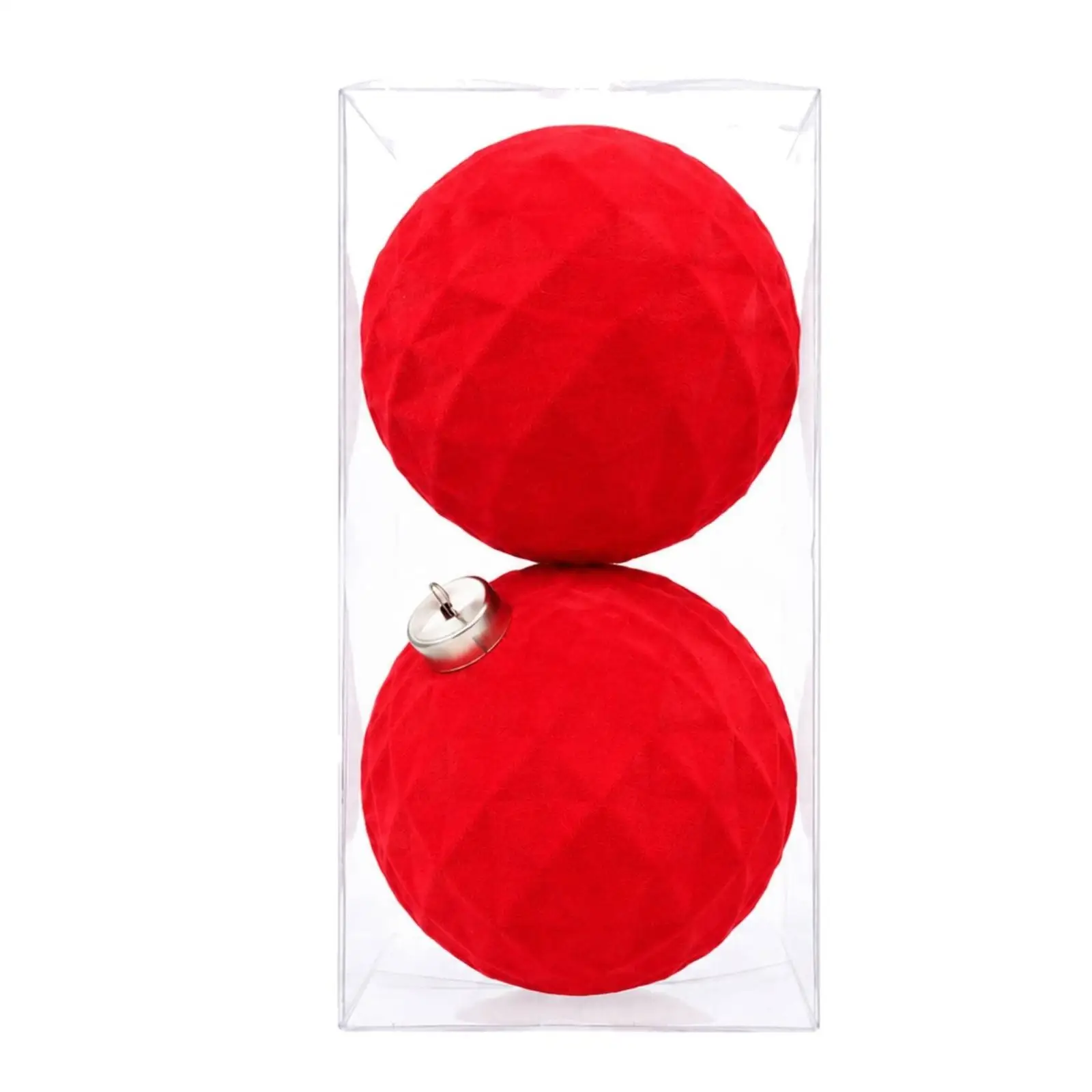 Velvet Flocked Christmas Hanging Ornament Ball Geometric Lattice Sphere for Tree Home Holiday Decor