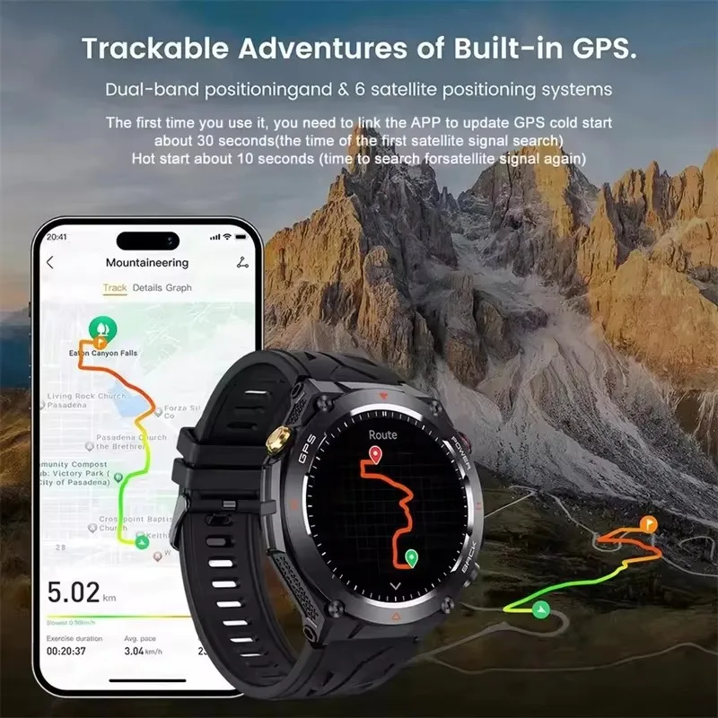 Para xiaomi esporte ao ar livre relógio inteligente 1.45 "ultra hd amoled display embutido gps bússola bluetooth chamada 650mah bateria pulseiras