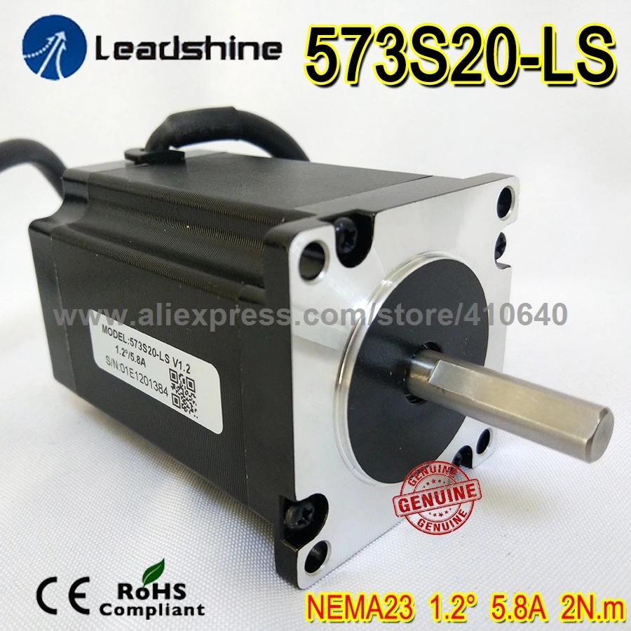 NEMA23 Leadshine 3 Phase 1.2 degree Hybrid Servo Motor 573S20-LS WITH LONGER SAHFT 2.0 N.m torque And 2.2 Meter Cable