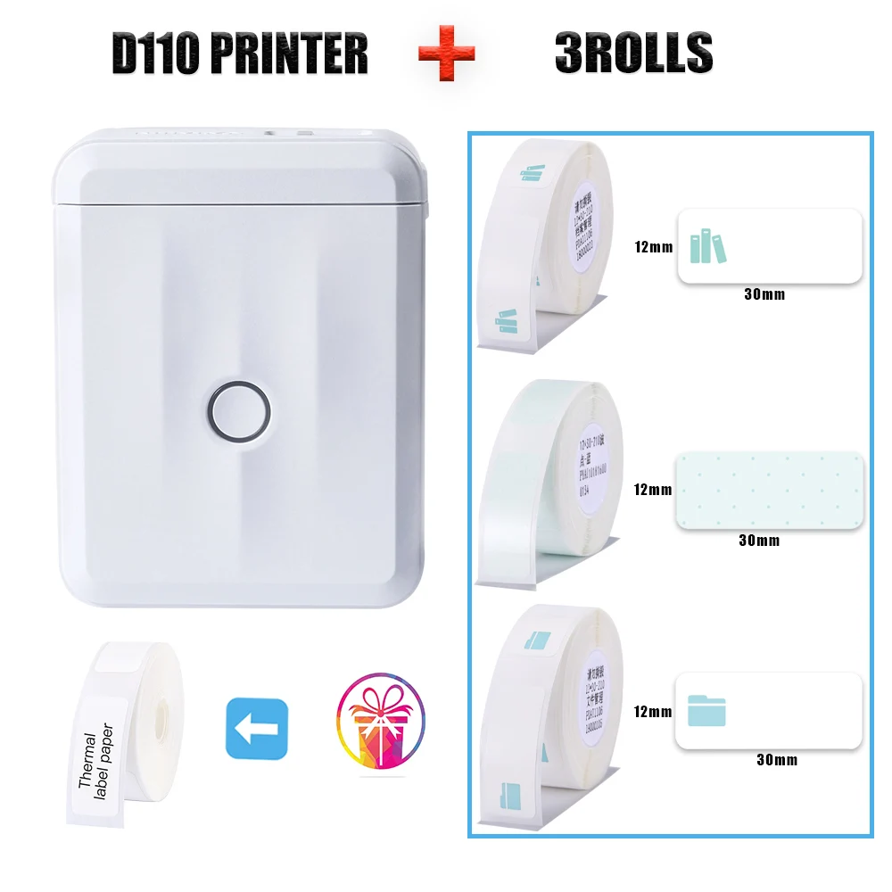 Compact and User-Friendly Thermal Label Printer D110 Niimbot Transfer Print Label Forms No Need Ink or Toner Portable & Mini New