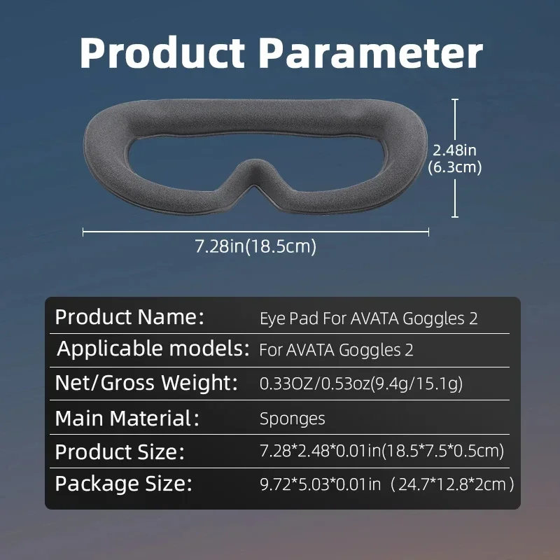 Avata 2 Goggles 3 Eye Mask Sponge Protective Cover Replacement Soft Face Plate Eye Pad for DJI Avata Glasses Accessories