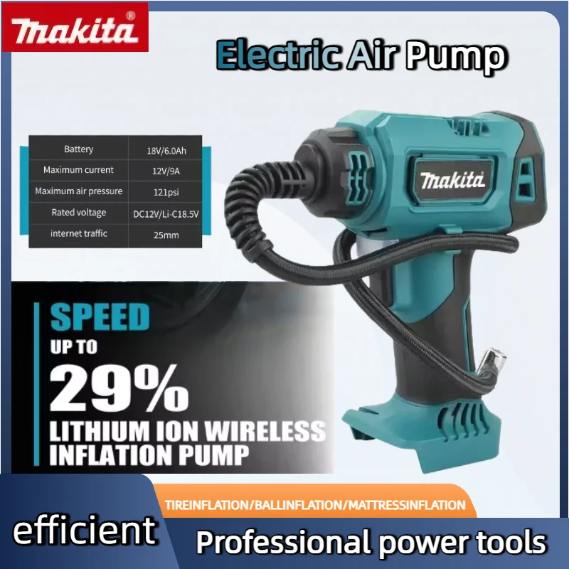 Беспроводной насос Makita, электрический воздушный насос, автомобильный ручной воздушный компрессор для шин, автомобильный воздушный автоматический компрессор, электроинструмент