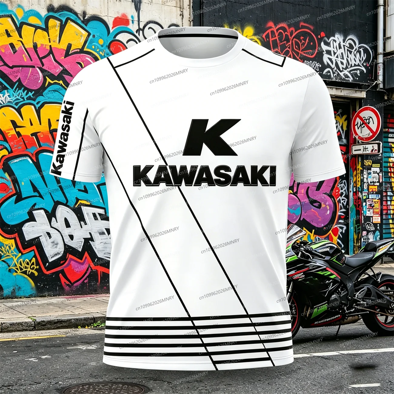 

Мужская одежда Kawasaki Racing, футболка с короткими рукавами, мужская повседневная спортивная футболка с принтом, дышащая футболка с круглым вырезом, женская футболка для повседневной носки