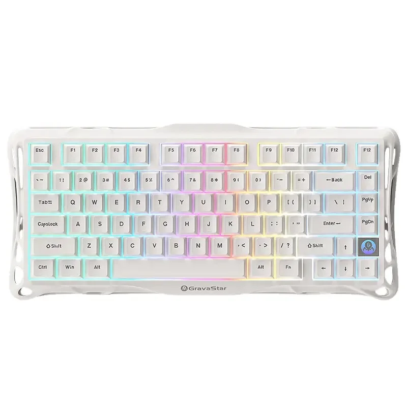 Gravity Planet Cocoon K1 LITE Polar White Customerised Three-mode 75 Mechanical Keyboard High-quality Office