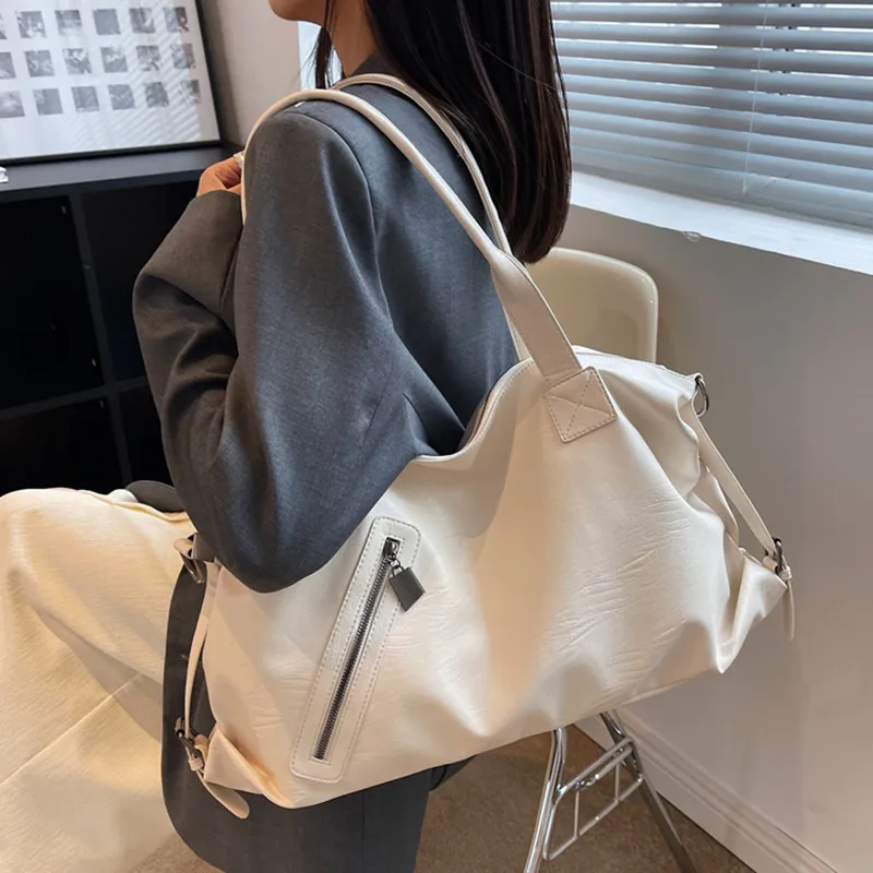 

Casual Shoulder Bags For Women 2022 Soft Leather Totes Handbags Solid Crossbody Bags Big Women Bag Large Capacity Female Purses