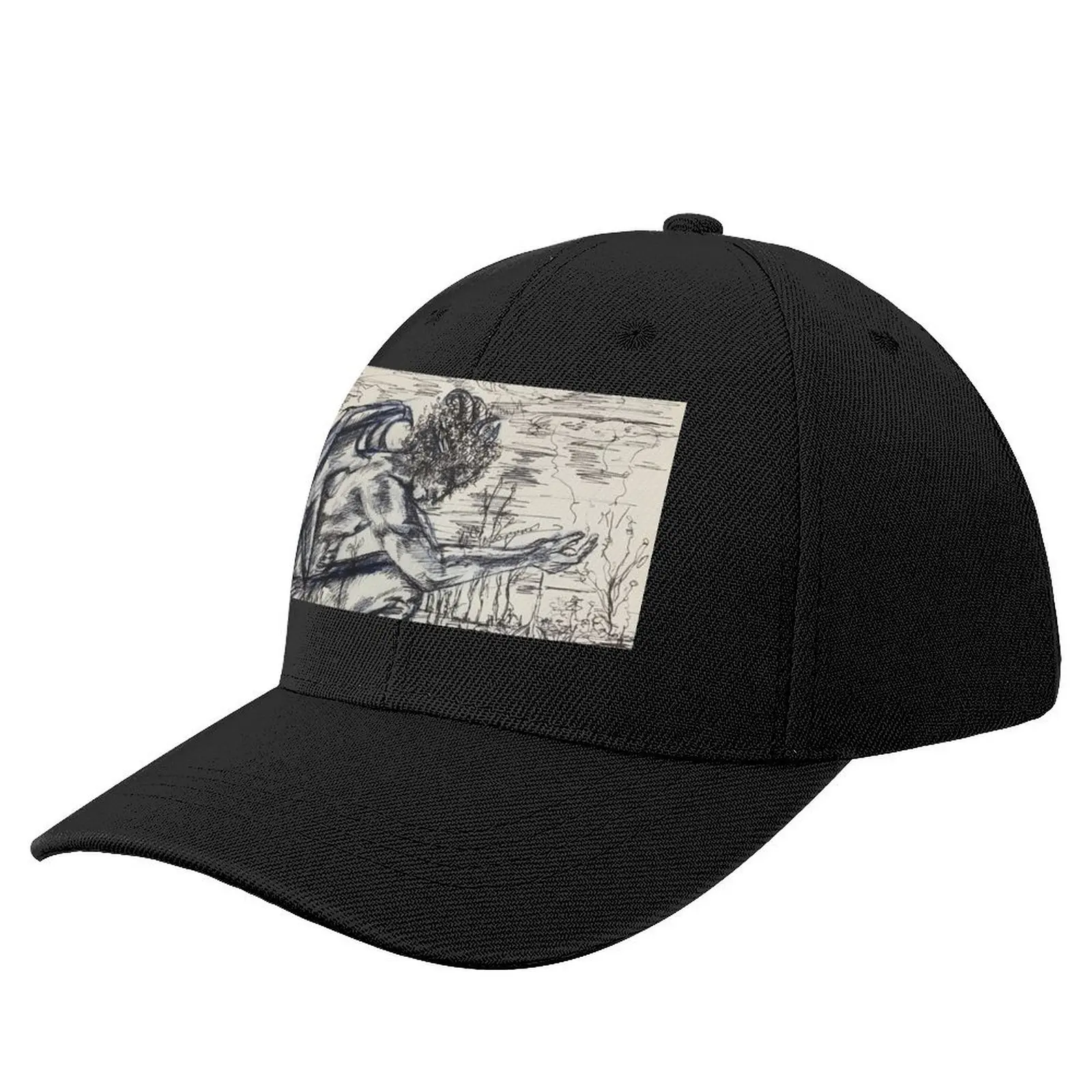 Gargoyle man-inktober day 1 prints and products Baseball Cap Military Tactical Cap Luxury Brand sun hat Women's Beach Men's