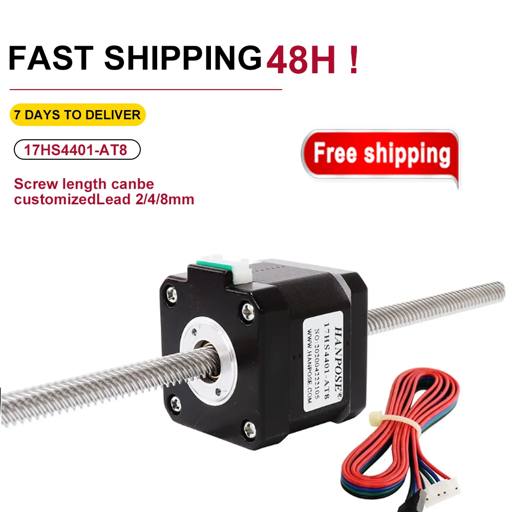 42HA40-T8*8 100/200/300/400MM linear stepper motor NEMA 17 Through screw stepper motor For 3D Printer Monitor Equipment