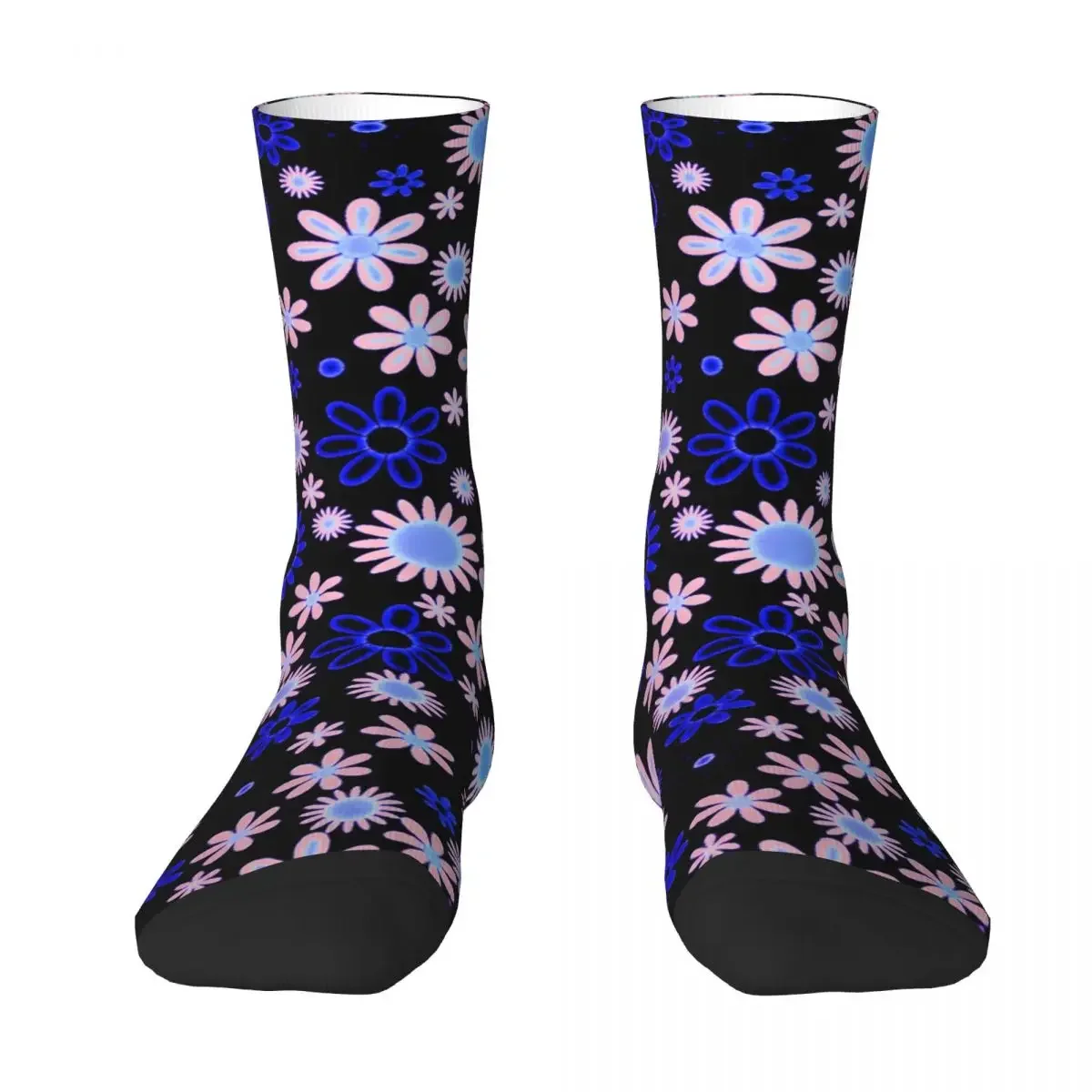 Flower Power Stockings Women Retro 70s Style Socks Soft Breathable Novelty  Autumn Running Anti Slip  Birthday Present