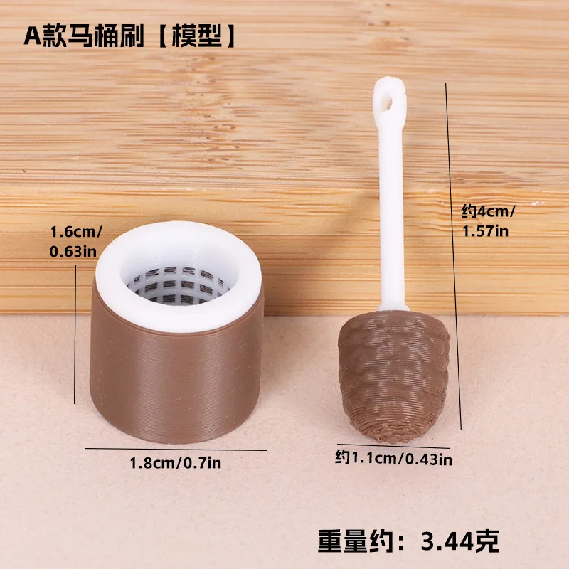 1set Mini Toilet Brush Cleaning Tool Bathroom Accessories 1:12 OB11 Dollhouse Miniature Decoration Scene Props Home Decor