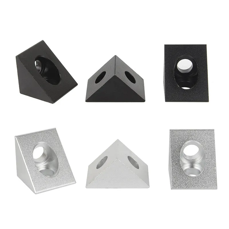 4pcs Aluminum V-Slot Block Cube Triangle Connector Black/Silver/Red 1515 2020 Series Frame Connector Bracket For 3D Printe