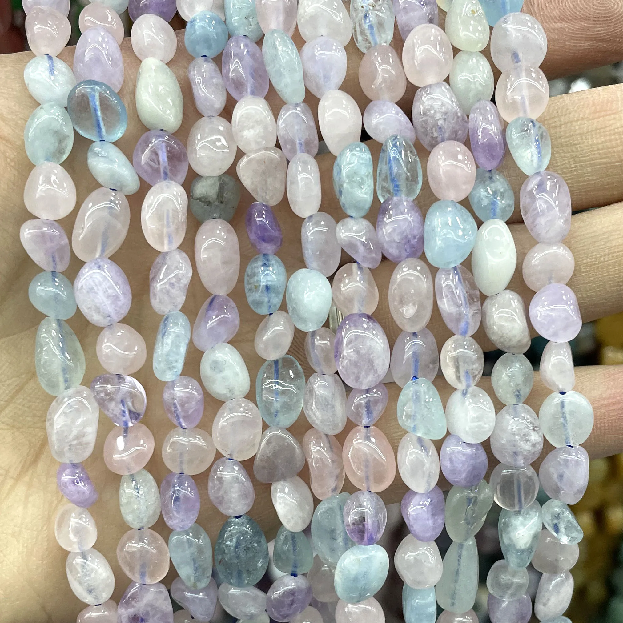 6X8MM Natural Purple Morganite Irregular Spacer Beads Loose Stone For DIY Jewelry Making Bracelets Necklaces Earrings Accessorie