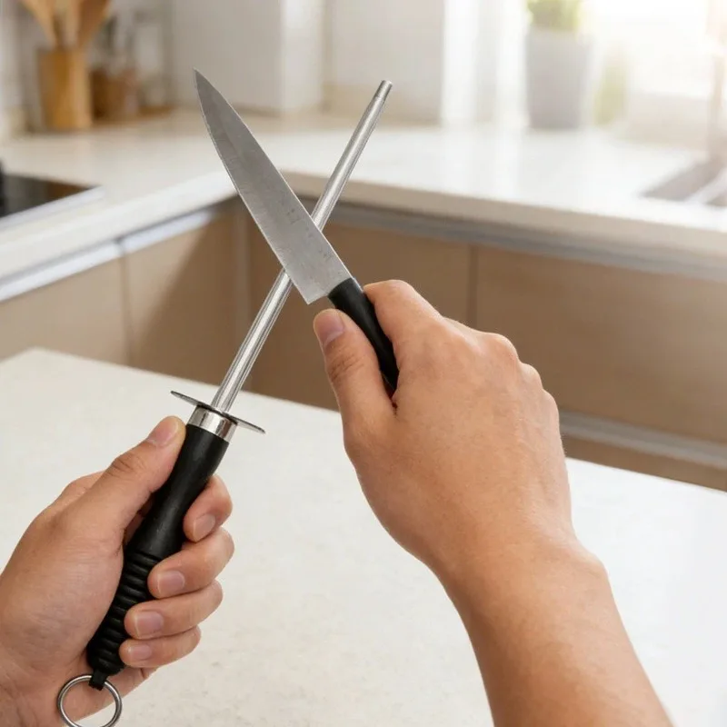 Sharpening Rod Professional Carbon Steel Knife Durable Knife Grinder with ABS Handle Sharpening Rod Knife Kitchen Tools