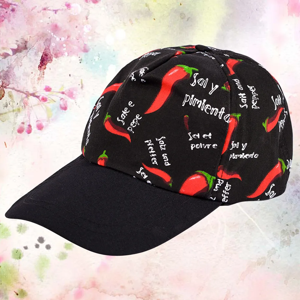 1Pcs Black Duckbill Cap Creative Pattern Kitchen Chef Hat Comfortable Sweat Absorbing Restaurant Waiter Working Cooking Hat