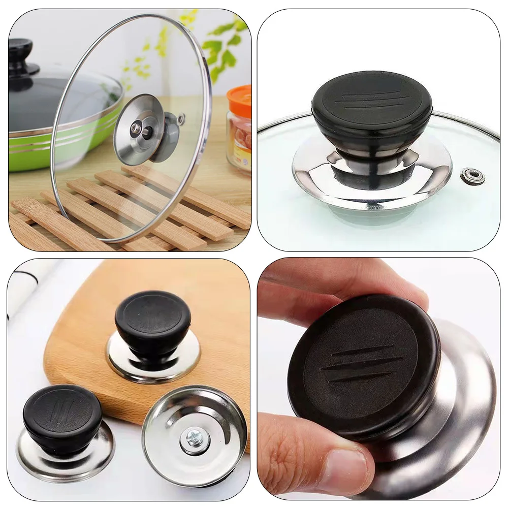 

2pcs Universal Pot Lid Knob Metal Replaceable Handle Wear-Resistant Sturdy Compact For Household Pots Woks Steam Soup Milk Pans