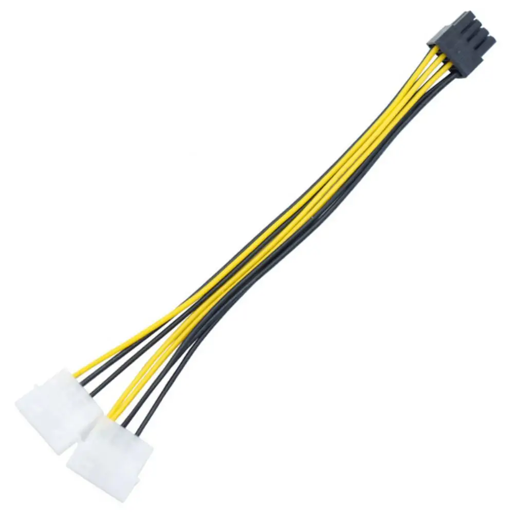 18cm 8Pin to Dual 4Pin Video Card Power Cord 180W Y Shape 8 Pin PCI Express To Dual 4 Pin Molex Graphics Card Power Cable