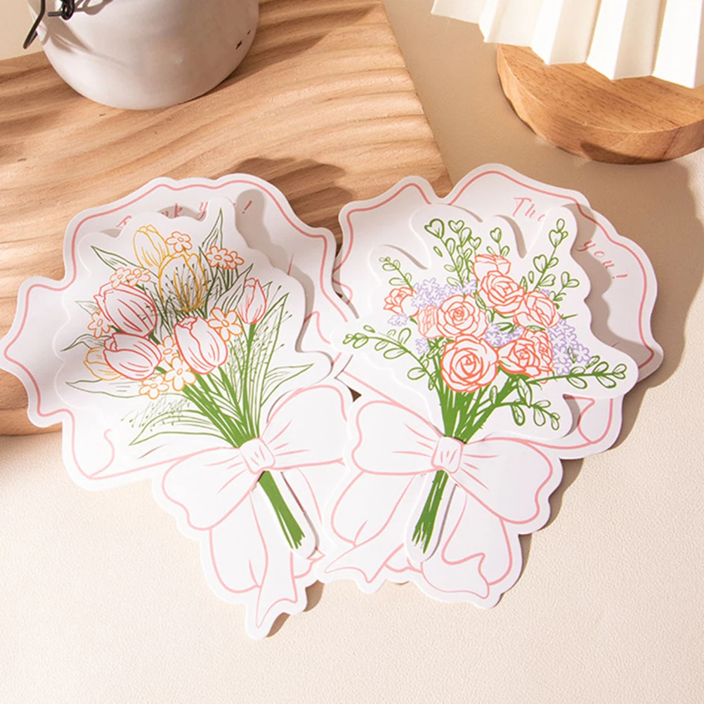 

30pcs Bouquet Greeting Cards H written Notes Bulk Thank You Personalized Gifts for Birthday Festivals Paper