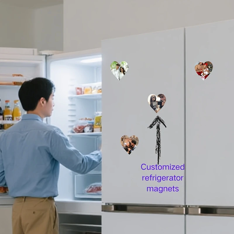 Personalized Custom Heart-Shaped Photo Fridge Magnet | Customize Your Exclusive Photo Magnet to Preserve Cherished Moments