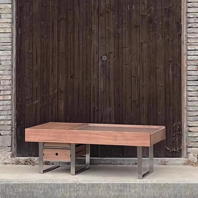 

solid wood medieval coffee table simple multi-functional home living room tea table