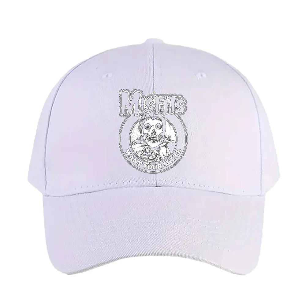 MISFITS want your skull Woman Man Summer Baseball Cap Adjustable with Curved Brim Duckbill Cap Protection Sun Hats