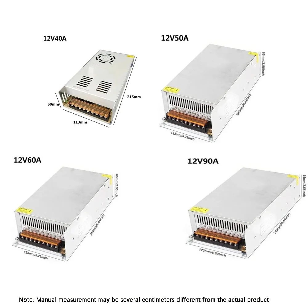 AC85-265V to 12 volt power supply 1A 2A 3A 5A 15A 20A 30A 40A 50A Driver for leds  Power Supply Adapter Lighting transformer