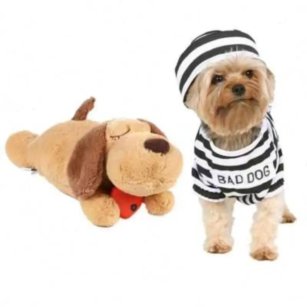 

Sleep Aid Dog Heartbeat Toy Behavioral Training Stuffed Animal Lying Dog Fidget Toy Soft Anxiety Relief Puppy Plush Doll