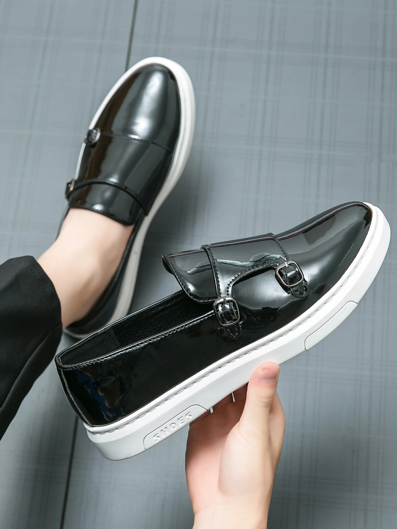 

Мужская повседневная обувь из тисненой кожи, мужские роскошные лоферы Penny в британском стиле, мужские уличные туфли без шнуровки на толстой подошве, новое поступление