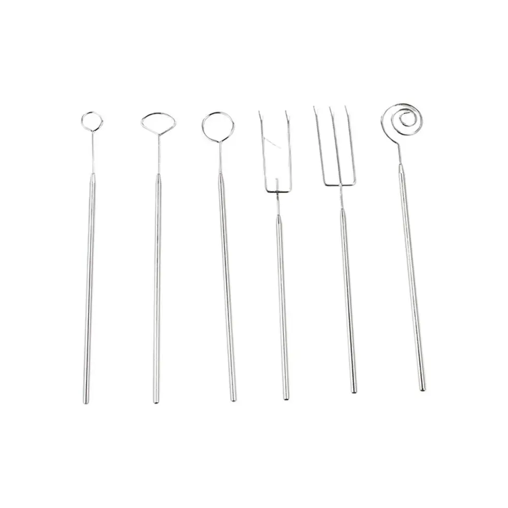 Stainless Steel Chocolate Dipping Fork Irregular Shaped Rustproof Cheese Fondue Fork Silver Long Handle Chocolate Dipping Tool