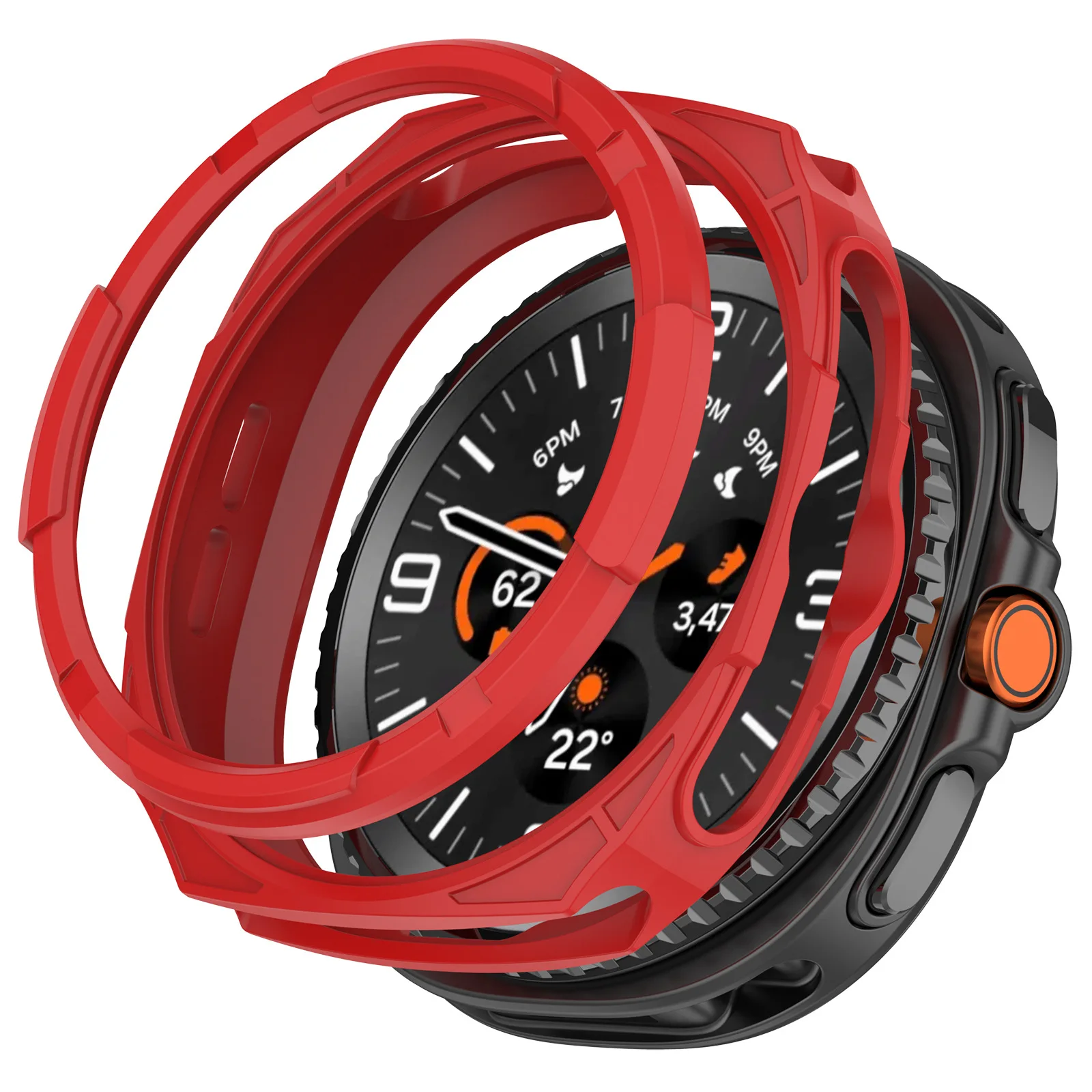 Watch8 Classic 2 in 1 스켈레톤 회전식 아머 시계 커버 및 보호 베젤용 PC 시계 케이스 및 보호 베젤