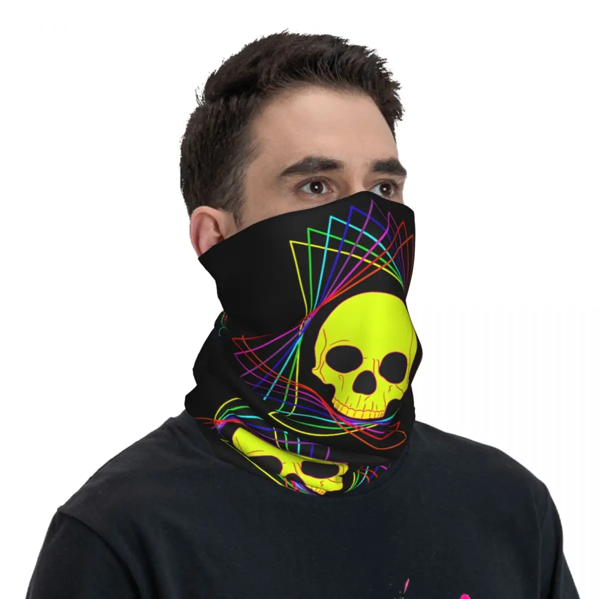 Neon Vanitas Scarf Neckerchief Neck Face Mask Polyester