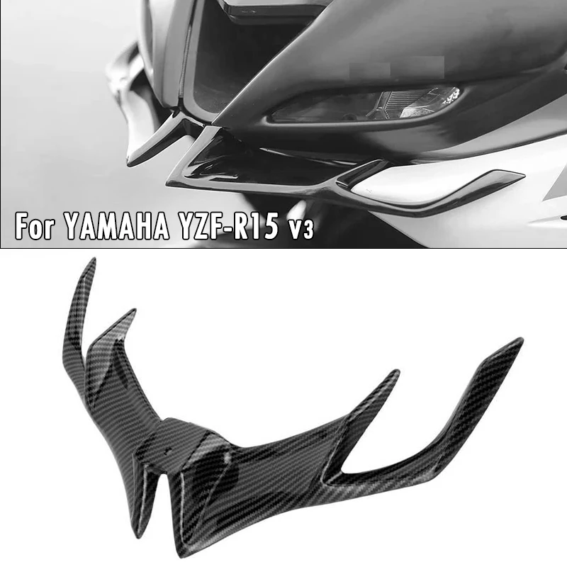 

Для YAMAHA YZF R15M R15 V3 YZF-R15 17-20 мотоциклетный клюв, удлинитель носа, спойлер, передние крылышки, обтекатель, аэродинамическое крыло