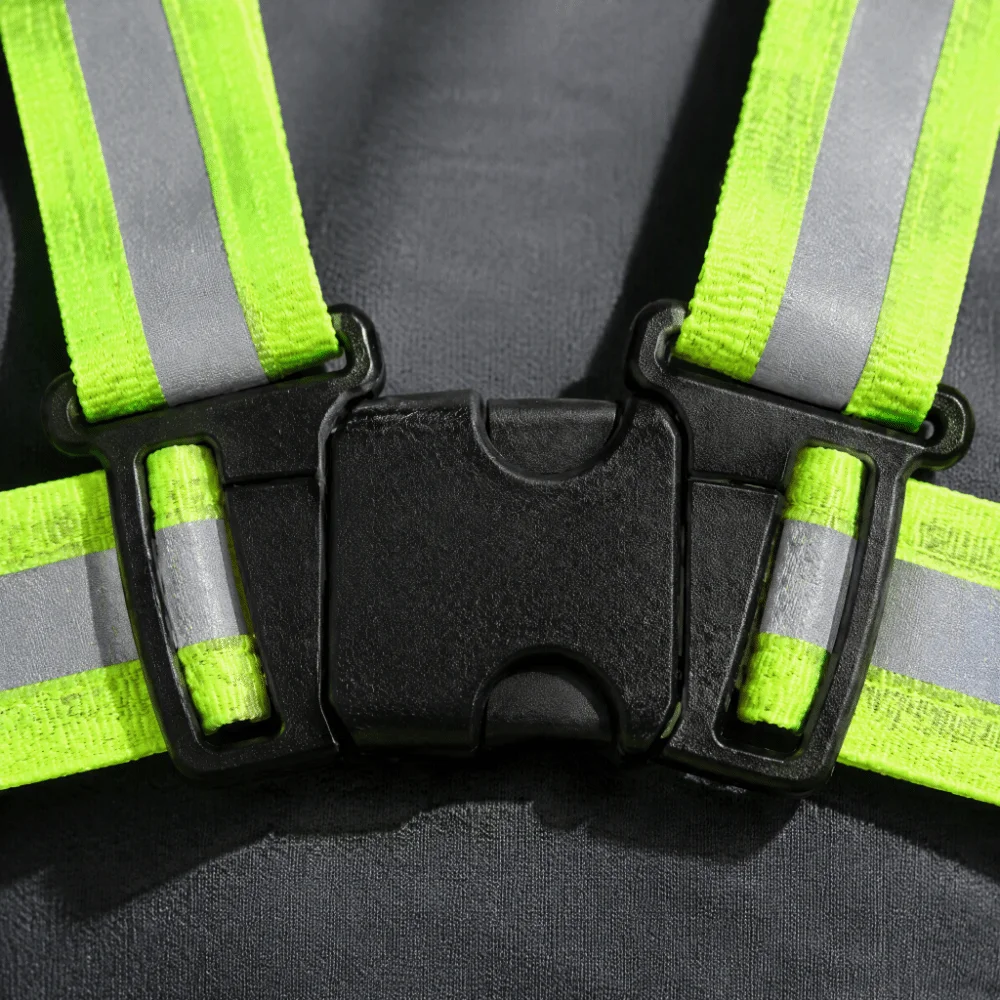2pcs Adjustable Strap Reflective Safety Vest Green Color Elastic Band High Visibility Vest Unisex Design Warning Safety Vest