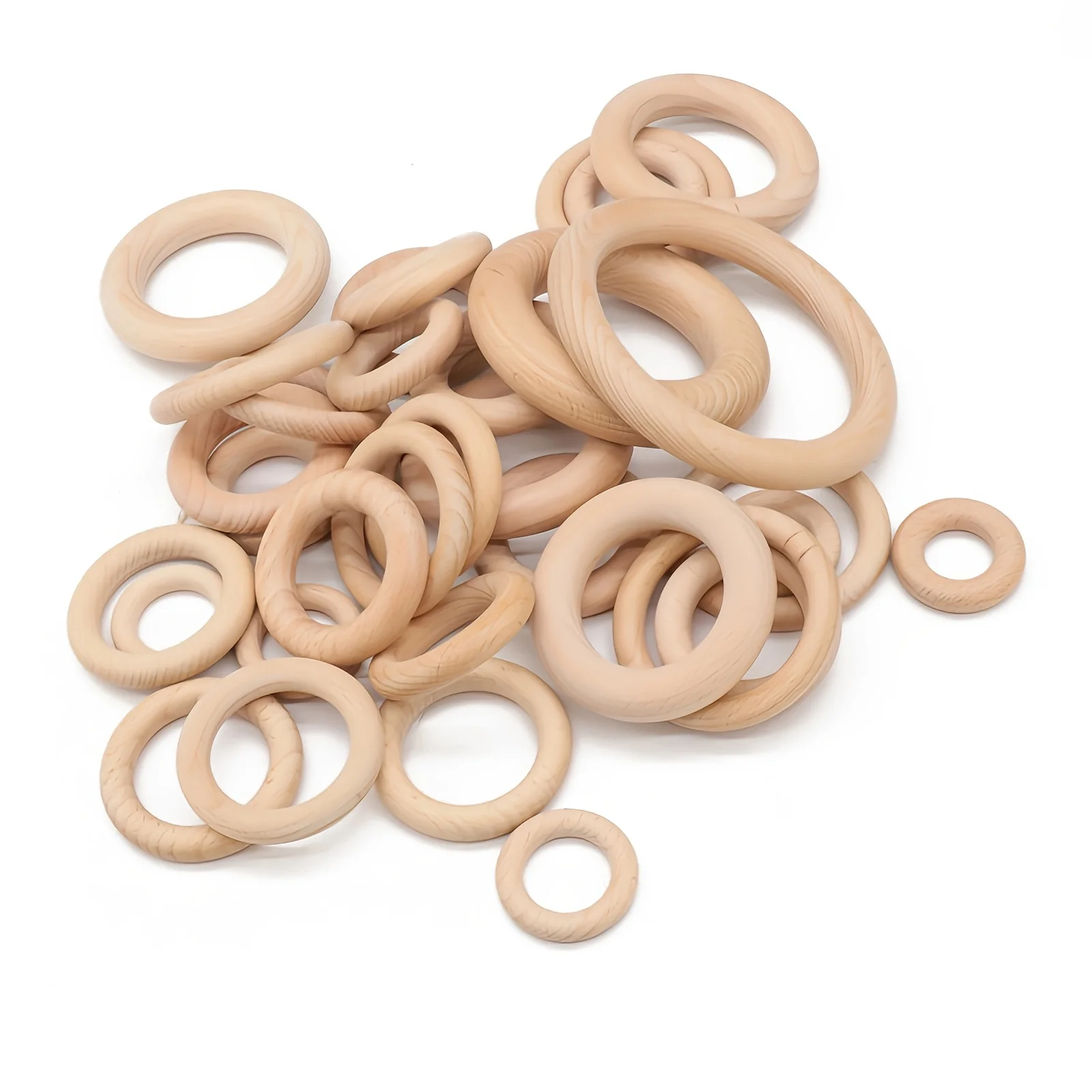 20/10Pcs DIY Natural Wooden Ring Crafts, Tassel Wooden Rings, Unfinished Wooden Rings For Lace Ring Knit Jewelry Making