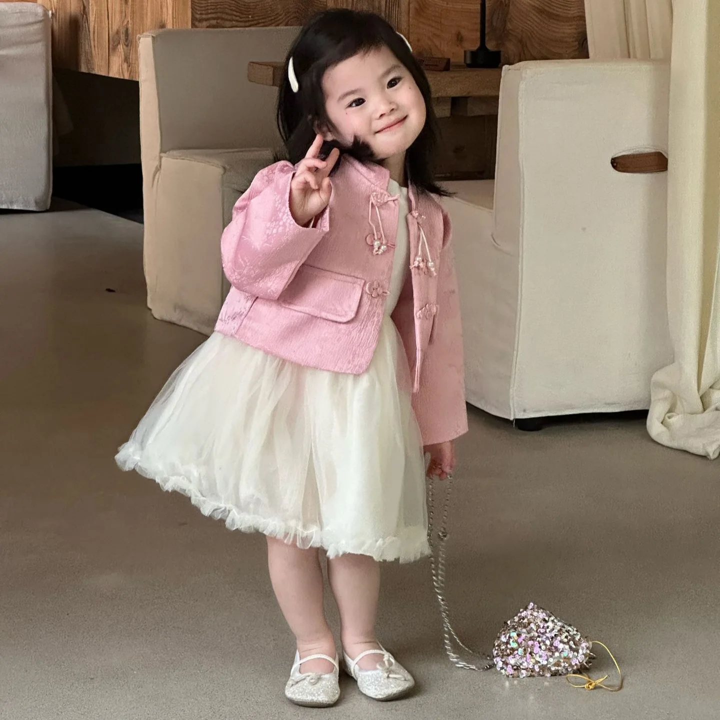 2026 Spring New Children's Clothing Girls Dress Girls 2-Piece Baby Costume Cheongsam Skirt